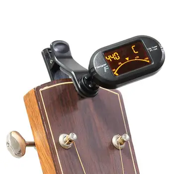 Flanger Clip-on Guitar Tuner Otočná Digitálny Tuner LCD Chromatické Displeji sa pre Gitaru, Bass Drumbľa Husle Príslušenstvo FT-12C
