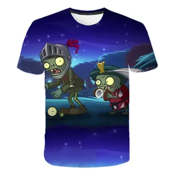 Letné Chlapčenské Oblečenie Bežné T-shirt Rastliny Vs Zombie Vzor 3D Vytlačené T shirt Deti Nosiť Cartoon Hry, Baby Topy Tričko