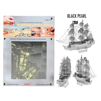 Mini Puzzle 3D kovov barco vela La Perla Negra