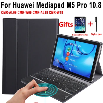 Prípad pre Huawei Mediapad M5 10 Pro 10.8 CMR-AL09 CMR-W09 CMR-AL19 CMR-W19 Touchpad Klávesnica Odnímateľný Trackpad Kožený Kryt