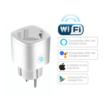 WiFi Smart Plug Zásuvky Tuya Diaľkové Ovládanie Monitoru Napájací Domáce Spotrebiče Pracuje S Alexa Google Doma Žiadny Potrebný Rozbočovač