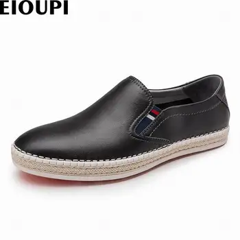 EIOUPI nový dizajn real soft úplné zrna kožené priedušná pánska móda business bežné čistenie mužov topánky e160302