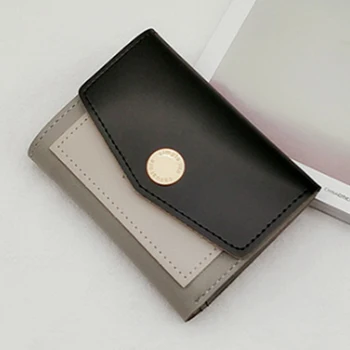 2020 Vintage Krátke Dámy Mince Kabelku PU Kožené kórejský Šitie Pracky Multifunkčné Karty Balík Mini Peňaženka