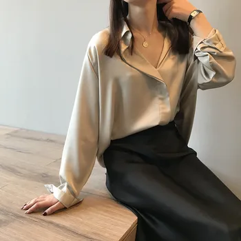 CRRIFLZ 2020 nové elegantné vintage voľné popelín tričko žena temperament hodvábne blúzky, košele ženy elegantné pevné nadrozmerná topy