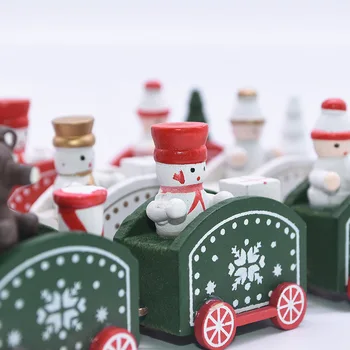 Vianočné Drevené Vlak Hračka Biela Červená Zelená Vianoce, Nový Rok Party Ornament Deti Prospech Festival Darček Domáce Dekorácie Dodávky 8
