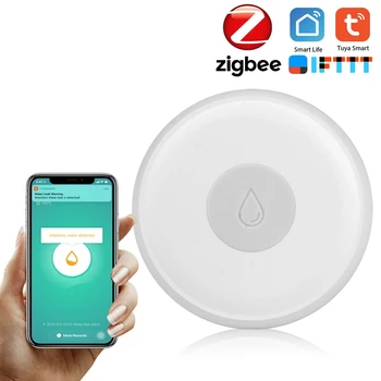 Zigbee Smart Home Únik Vody Senzor Bezdrôtový Povodne Detektor Úniku Vody, Detekcia Upozornenie Hladina Vody Pretečeniu Alarm Tuya Sma
