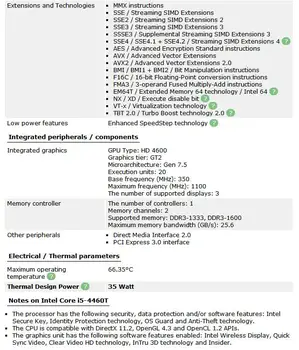Intel Core i5 4460T 1.9 GHz Quad-Core Quad-Niť 6M 35W LGA 1150 Procesor i5-4460T CPU testované pracujúcich