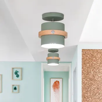Kreatívne moderné 5W led stropné svietidlo uličkou obývacej izby, spálne, kancelárie rotačná žehlička dreva lampy chodby, haly led svietidlo