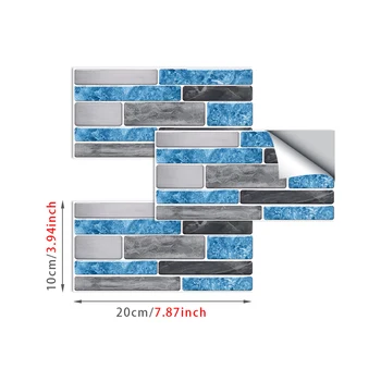 3D Mozaika Steny Dlaždice Nálepky kúpeľňa Kuchyňa Nálepky Blue Gray