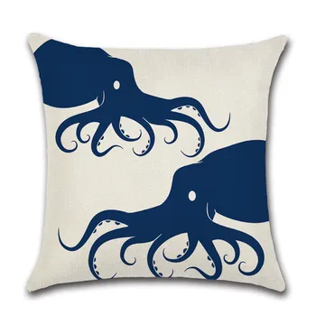 Navigácia Blue Anchor Obliečky na vankúš Námorných Octopus Bielizeň Plachtenie Lighth Stredomoria obliečka na Vankúš Domov Gauč Dekoratívne
