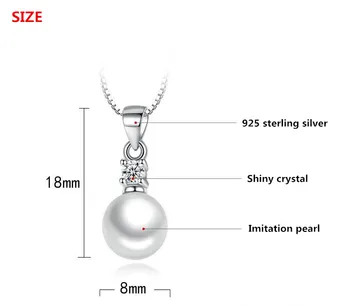 925 sterling silver módne pearl crystal dámske'pendant náhrdelník ženy, žena krátke okno reťaze šperky č fade