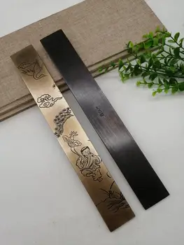 Čína maľovanie kaligrafie pomocný nástroj kovové remesiel Paperweight-twin genii On-On -hmotnosť Papiera domova