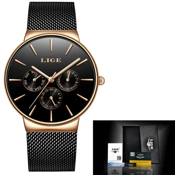 2020 LIGE Nové Dámske Hodinky Top Značky Luxusné Vodotesné Hodinky Módne Dámy z Nehrdzavejúcej Ocele Ultra-Tenké Bežné Quartz hodinky+Box