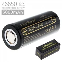 2 KS Liitokala 26650-50a 5000 mah 26650 li-ion 3,7 v batéria recargable para la linterna 20a