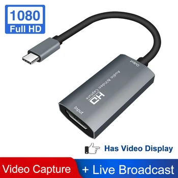 HD 1080P Video Capture Karty Výučby Live Streaming TYPU C Plug And Play Vysielanie Hry Hliníkovej Zliatiny Prenosné