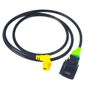 Auto prepínač USB kábel AUX prepnúť tlačidlo kábel pre VW Passat B6 B7 Golf 6 Polo Bora CC RCD 510 RNS 315