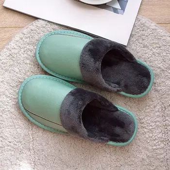 Dámske domáce originálne kožené papuče žena chlpaté topánky zimné 2020 klasické kožušiny papuče žena krytý topánky