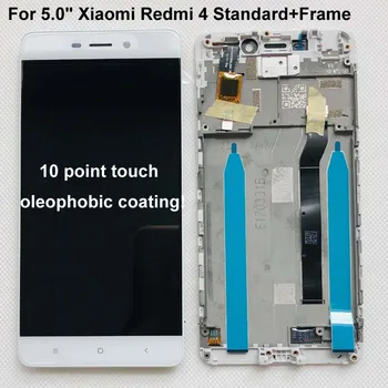 Pôvodný Pre Xiao Redmi 4 Štandardné 2GB RAM, 16GB ROM LCD Displej+Dotykový Displej Digitalizátorom. pre redmi 4 Normálna Verzia+rám