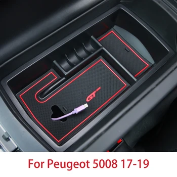 Interiéru vozidla Opierke Úložný Box Rukavice Box Zásobník Strednej Úložný Box Priestor PRE Peugeot 5008 GT 2017 2018 2019 5008GT