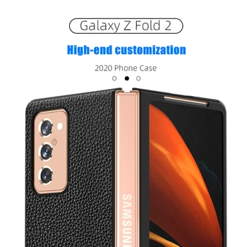 Pre Samsung Galaxy Z Násobne 2 Prípad Z Fold2 Kryt Luxusné Originálne Kožené puzdro pre Galaxy Z Fold 2 5G Kryt Shockproof Coques