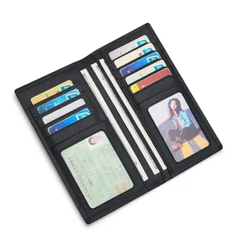 WILLIAMPOLO nových RFID Peňaženky dlho prvá vrstva kožené kabelky tenké business módne karty taška veľkú kapacitu, peňaženky, pánske dary