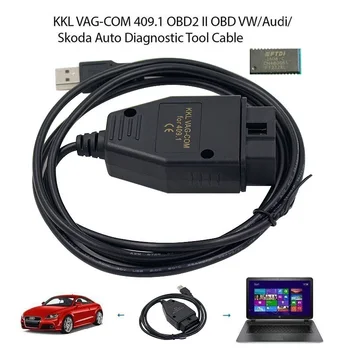 FTDI Čip Auto Auto OBD2 USB Kábel VAG-COM KKL 409.1 Auto Skener Skenovanie Nástroj Pre Audi Seat Skoda Volkswagen automobilový skener