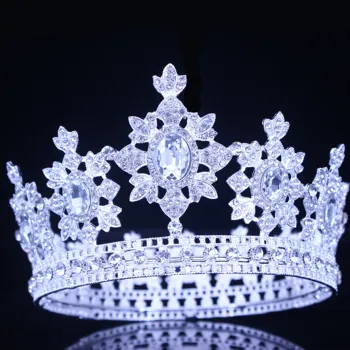 Crystal Svadobné Tiaras a Koruniek Pre Ženy, Kráľovná, Kráľ Diadem Headpiece Lady Prom Vlasové Ozdoby Nevesta Vlasy, Šperky, Doplnky
