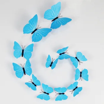 12Pieces 3D Roztomilý Motýľov Samolepky na Stenu Umenie Obtlačky DIY Dizajn Domáce Dekorácie Izby Steny Umelecké Svadobné Fotografie