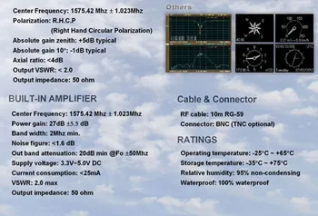 Matsutec 1 ks GPS Anténa HA-017 Námorných Gps anténa s 10 meter kábla TNC konektor