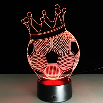 Futbal, Nočné Lampy, Futbal 3D LED Lampa OEM ODM Prispôsobiť Drop Shipping Všetky Tvary Kluby 7 Farby Dekor Zmeny Zobraziť Darček