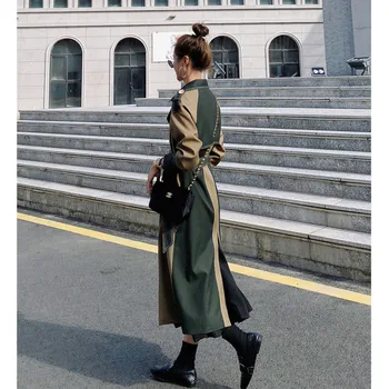 Zákopy Srsti Pre Ženy 2020 Strednej dĺžky Windbreaker Žena Jeseň Nové kórejské Oblečenie Double-breasted Tenký, Hrubý Kabát Vintage