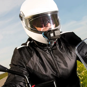 STRIEĽAŤ Motocykel Helmu, Predné Bradou Konzola Držiaka dbajte na to, GoPro Hero 9 8 7 6 5 Black Xiao Yi 4K Sjcam M20 Eken H9r Príslušenstvo