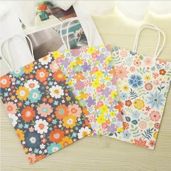 10PCS/množstvo 3 možnosti Malý kvetinový darček taška Yanghua kraft tote bag Romantický kvetinový papier taška