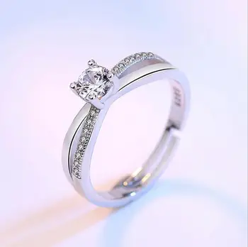 925 Sterling Silver Ring Pre Ženy Kríž Zirconia Luxusné Otvorenie Krúžku anel de prata Valentína Prítomných S-R131