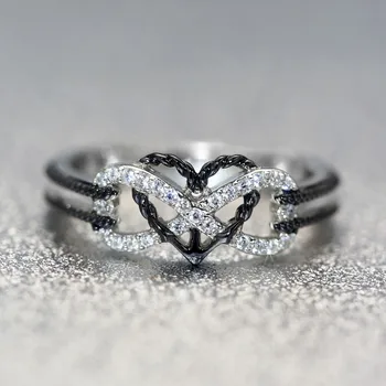 Trendy Unikátny Ženské Krúžok Infinity 925 sterling silver Ring Nekonečná Láska Symbol Cubic Zirconia Sľub, Móda Pre Ženy, šperky