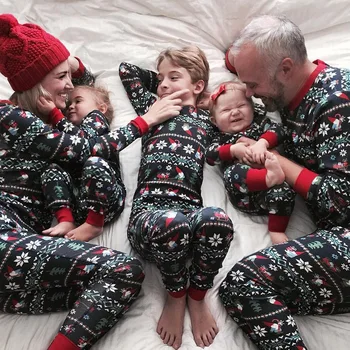 Rodina nové Sleepwear Rodiny Zodpovedajúce Oblečenie Vyzerať Vianoce Pyžamo Otec Matka Dieťa & Baby Mama a Mňa Oblečenie Vianoce Pyžamá