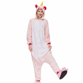 Zimné Nastaviť Kigurumi Dospelých Zvierat Pyžamo Ženy Muži Sleepwear jednorožec Panda steh Mačka onesies dospelých Cartoon Cosplay oblečenie pre voľný čas