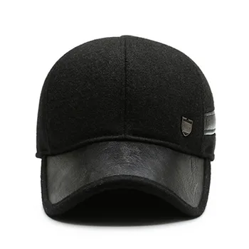 SILOQIN nastaviteľná veľkosť čiernu čiapku nové studena-odolné chrániče sluchu spp mužov to hrubé teplé Baseball čiapky pre mužov Otec značiek klobúky zimné klobúk