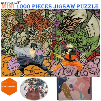 MOMEMO Anime Naruto Cartoon Drevené 1000 Kusy Skladačka Puzzle pre Dospelých, Sasuke a Naruto Obrázok Hračky, Puzzle Skladačka
