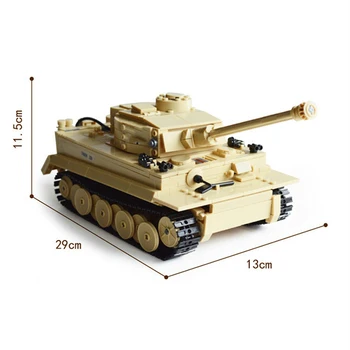 Vojenské Svetovej Vojny Zbraň Ozbrojených Tiger Tank Stavebné Bloky Mesto Technic WW2 Armády Osvietil Tehly Deti Hračky pre Chlapcov Dary