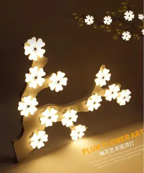 Slivkové kvety Tvorivé moderné led stropné svietidlá spálňa lampy slivka VIEDOL uličkou Stropné Svietidlá Akryl+Kov