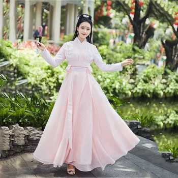 Čínske Tradičné Hanfu Šaty Žien Ľudovej Tanečnej scény Výkon vyhovovali Dávnych Tang Víla Princezná Kostým Tang Oblek