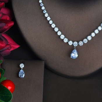 HIBRIDE Módne Jasné, CZ Dubaj Svadobné Šperky sady Pre Ženy Príslušenstvo Prívesok Náhrdelník Nastavenie Strany Šperky N-560