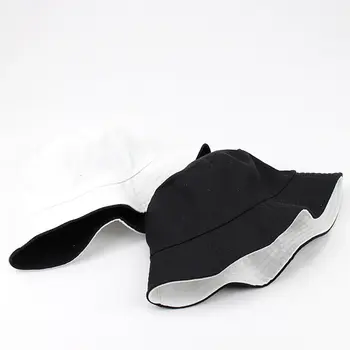 2019 Bavlna jednofarebné čierne a biele Vedierko Hat Rybár Klobúk vonkajšie cestovné klobúk Slnko Spp Čiapky pre Mužov a Ženy 28