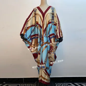 2020Autumn Ženy tvaru Dlhé Šaty Katar Kuvajt Kaftan Bohemia Maxi Afriky Lslanm Dovolenku Batwing Rukáv Hodvábne Šaty, Hidžáb plášte