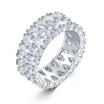 Jemné Zapojenie Večnosti Promise Ring AAAAA Zirkón 925 Sterling Silver Vyhlásenie Svadobné Kapela Prstene pre ženy, mužov, Šperky Darček