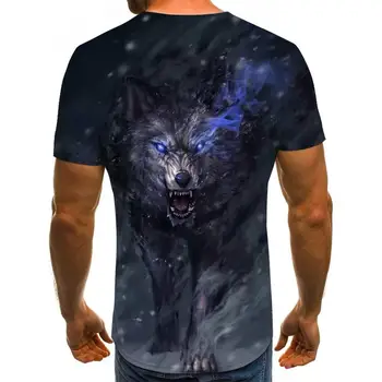 Najnovšie Wolf 3D Tlač Zvierat v Pohode Funny T-Shirt Mužov s Krátkym Rukávom Letné Hip Hop Topy Tees Fashion tričko veľkosť XXS-6XL