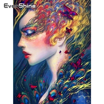 EverShine 5D Diamond Maľovanie Plný Vrták Námestie Dievča Obrázok Kamienkami Diamond Výšivky Portrét Remeselné Domova