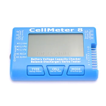 CellMeter 8 Multifunkčné Digitálne Napájanie Servo Tester 2S-8S s výpusťou & funkciu podsvietenia Pre RC Lietadlo Náhradných Dielov