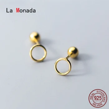 La Monada Náušnice, Gombíky, 925 Sterling Silver Jemné Šperky Minimalistický Krásne Stud Náušnice Pre Ženy, Striebro 925 Kórejský Kruh